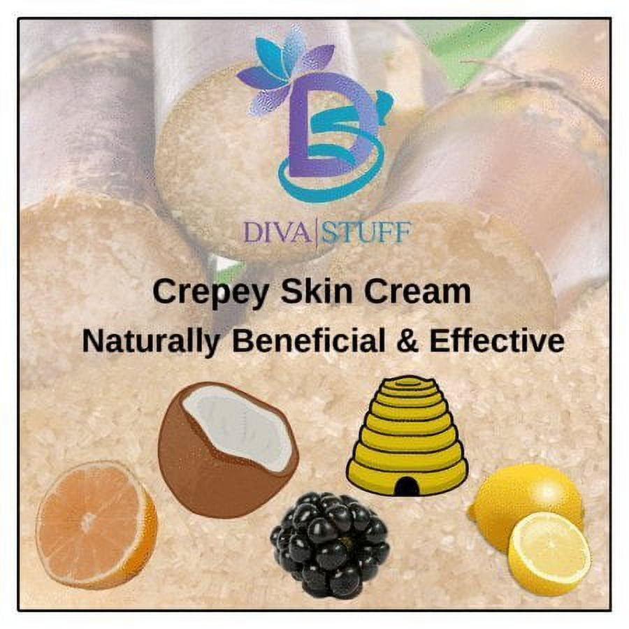 Extreme Crepey Skin Body & Face Cream with Hyaluronic Acid, Alpha Hydroxy and More, by Diva Stuff (Vanilla)