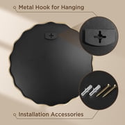Fahomiss 24 Round Mirror, Gold Wall Mirror with Wavy Frame for Bathroom Vanity