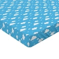 thumbnail image 2 of Ambesonne Sky Blue Fitted Sheet 2 Pcs Set, Fluffy Clouds Day Time, King, Deep Sky Blue and White, 2 of 3