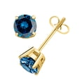 thumbnail image 3 of Aonejewelry 0.20 CTW Round Blue Diamond Solitaire Stud Earrings In 14K Gold, 3 of 4