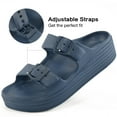 thumbnail image 2 of Ecetana Womens Slides Sandals Adjustable Double Buckle House Slides EVA Non-Slip Sandals, 2 of 5