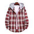 thumbnail image 3 of YAYUBA Hooded Flannel Shirt for Men Casual Button Down Shirt Long Sleeve Plaid Hoodie with Pocket, 3 of 9