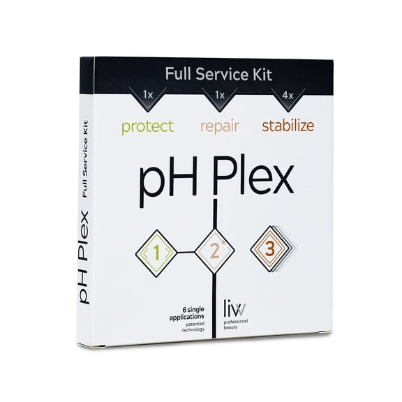 pH Plex Full Service Kit - Protect, Repair & Stabilize - Hair Care Treatment - Use with Home Hair Color & Bleach Products - 1 Month Supply - 1 Sachet of Steps 1 & 2 Plus 2 Double Sachets of Step 3