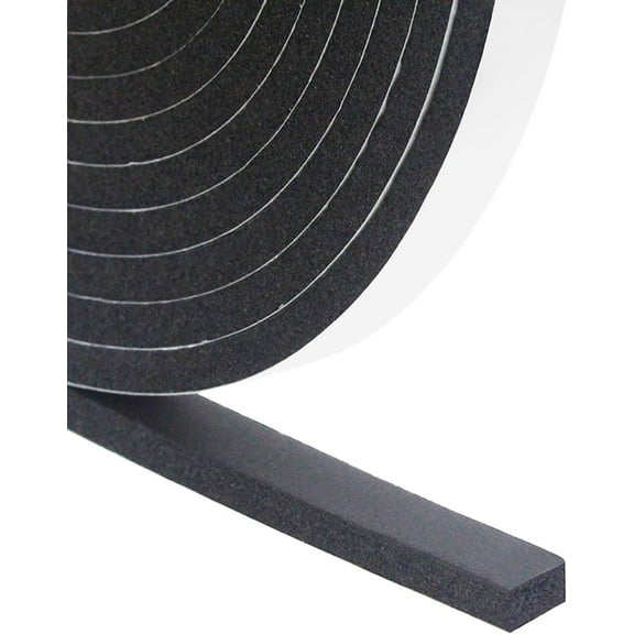 1/2In x 1/4In x 33Ft Foam Insulation Tape Weather Stripping Seal Strip for Doors and Windows Soundproof Black Adhesive