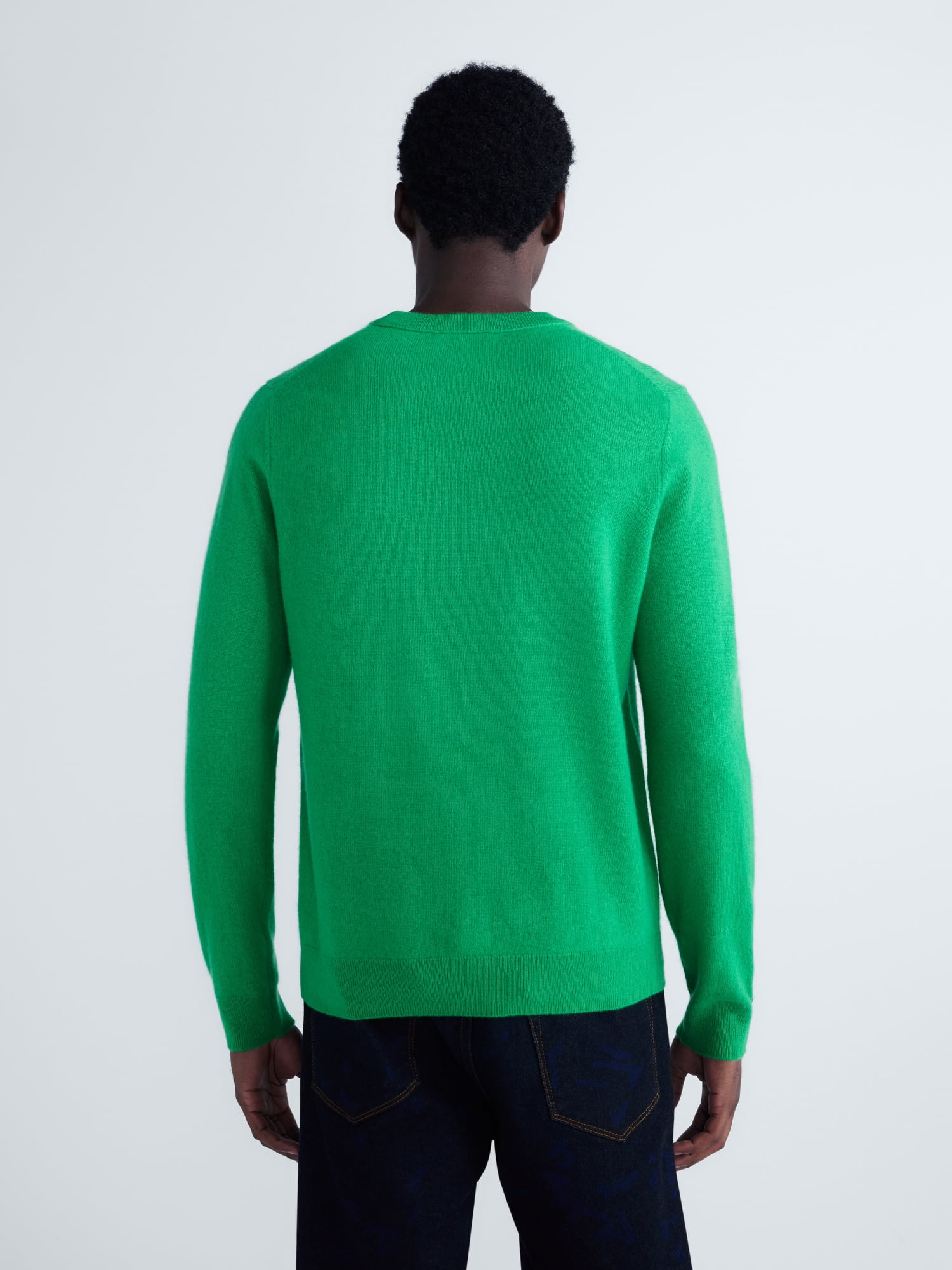 Free Assembly Men’s Cashmere Crewneck Sweater with Long Sleeves, Midweight, Sizes XS-2XL