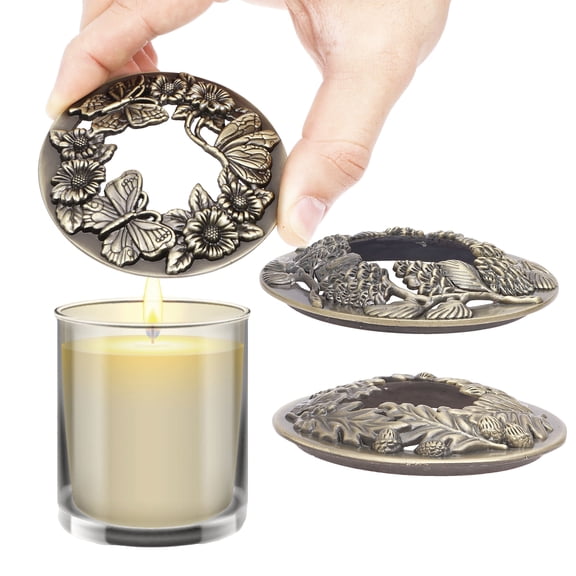 Scented Candle Topper Cover to Burn Evenly, Decorative Candle Jars Accessories Gifts for Women, Elegant Carved Lids Shades,Candle Accessories Gifts for Women
