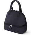 thumbnail image 1 of Bolsa de almuerzo con aislamiento de doble compartimento para mujeres, bolsa de mano aislada para hombre, peso ligero y caja de almuerzo portátil para la escuela, picnic, camping, viajes (negro), 1 of 5