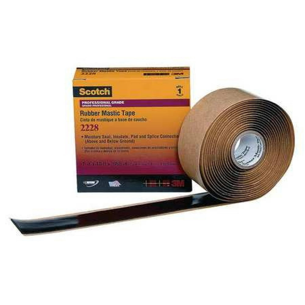 3M 22281X10FT Mastic Tape, 65 mil, 1" x 10 ft., Black