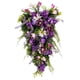 thumbnail image 1 of Corona floral en forma de lágrima, decoración de ventanas de pared de primavera, corona de puerta delantera, guirnalda para chimenea, hogar, boda, fie Púrpura, 1 of 8