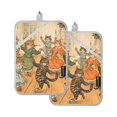 thumbnail image 7 of Yayeee Pot Holders Kitchen Heat Resistant with Pocket 7"x9.8" Cotton Oven Cooking Hot Pads, Cats in Party, 7 of 7