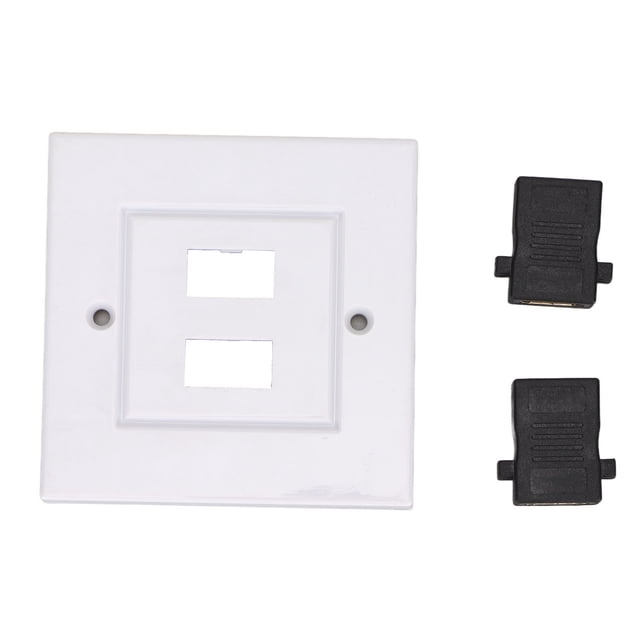 HD Multimedia Interface Extension Coupler, Household White 2 Port Video Wall Plate Outlet Wide Compatible For Home Theater For Projector