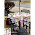 thumbnail image 4 of Spring Easter Outdoor Tablecloth - 60x60 Inch Square Dining Table Cover, Watercolor Floral Eggs Rabbits Leaf Pink Plaid Waterproof Outdoor Table Cloth with Umbrella Hole & Zipper for Picnic/Patio, 4 of 7