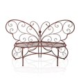 thumbnail image 2 of Alpine Corporation BAZ400RD Alpine Butterfly Metal Two People Outdoor Bench, Red, 2 of 4