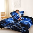 thumbnail image 4 of Manfei Rustic Wolf Queen Comforter Set,Mystic Woodland Comforter Sets Queen,Blue,Black Reversible,3 Pieces,1 Comforter and 2 Pillowcases, 4 of 7