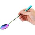 thumbnail image 4 of ZHAOCHENG Cucharas de mango largo de titanio arcoíris, cuchara para café con leche colorida, cuchara para helado, cuchara para té helado, cuchara para revolver cócteles, cucharas para té y café, paque, 4 of 4
