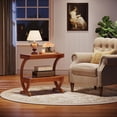 thumbnail image 4 of Tribesigns 2-Tier Mid-Century Modern Wood End Table with Curved Crossed Legs for Living Room, Bedroom, Easy Assembly, Walnut Color (1), 4 of 5