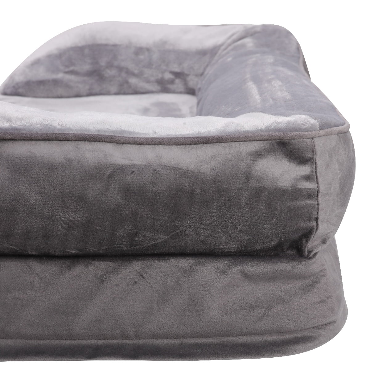Rectangle Dog Bed for Medium Small Dogs Washable, Indoor Pet Bed Orthopedic Dog Bed with Nonskid Bottom, Gray, L