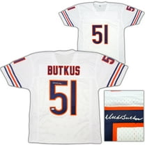 Chicago Bears Dick Butkus Autographed White Jersey Beckett BAS Witness 210525