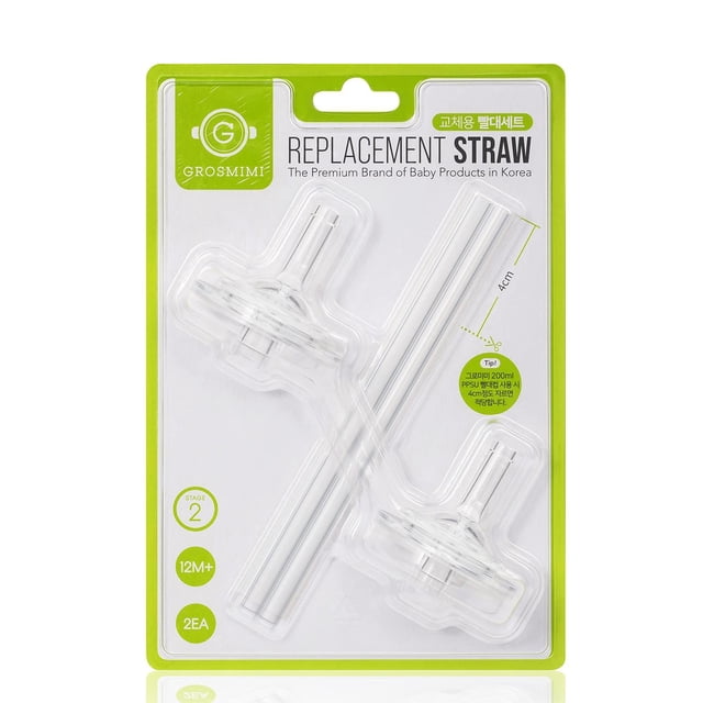 Kit de Pajitas Grosmimi Transparente Etapa 2