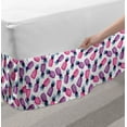 thumbnail image 2 of Pineapples Bed Skirt, Tropical Theme Exotic Fruit Patterns Starry Ananas Images, Elastic Bedskirt Dust Ruffle Wrap Around for Bedding Decor, 4 Sizes, Violet Dark Magenta, by Ambesonne, 2 of 2