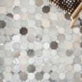 thumbnail image 6 of SAFAVIEH Studio Leather Alvin Geometric Area Rug, Ivory/Grey, 8' x 10', 6 of 8
