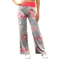 thumbnail image 3 of Womens Loose Wide Leg High Waisted Pants Print Flowy Comfy Yoga Sweatpants Sports Lounge Pants with Pockets, 3 of 8