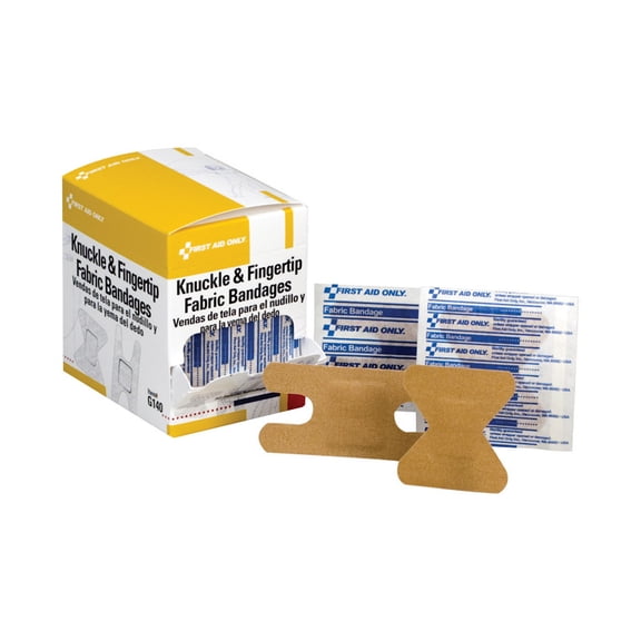 First Aid Only Knuckle/Fingertip Bandages, Fabric, 1-1/2inW,PK50 G140
