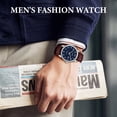 thumbnail image 4 of Watch for Men,Analog Quartz Waterproof Wristwatch with Date and Leather Band,Casual Fashion Mens Watches Gift for Man, 4 of 8
