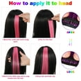 thumbnail image 4 of AOWOO 20 Pcs Colored Clip in Hair Extensions, 22 Inch Rainbow Straight Synthetic Hairpieces, Colored Hair Extensions with 2 Comb, Party Straight Highlights Long Hairpieces for Women Kids Girls, 4 of 7