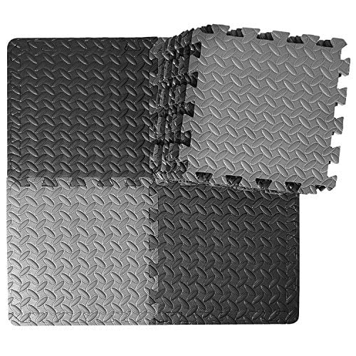 Yes4All Exercise Mat with EVA Foam Interlocking Tiles for Home Gym Protecting 