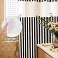 thumbnail image 3 of No Hook Shower Curtain, Black Striped Shower Curtains for Bathroom with See Through Top Window, Modern Simple Farmhouse Beige Vintage Waterproof & Washable Bath Curtain Standard 72"x72", 3 of 9