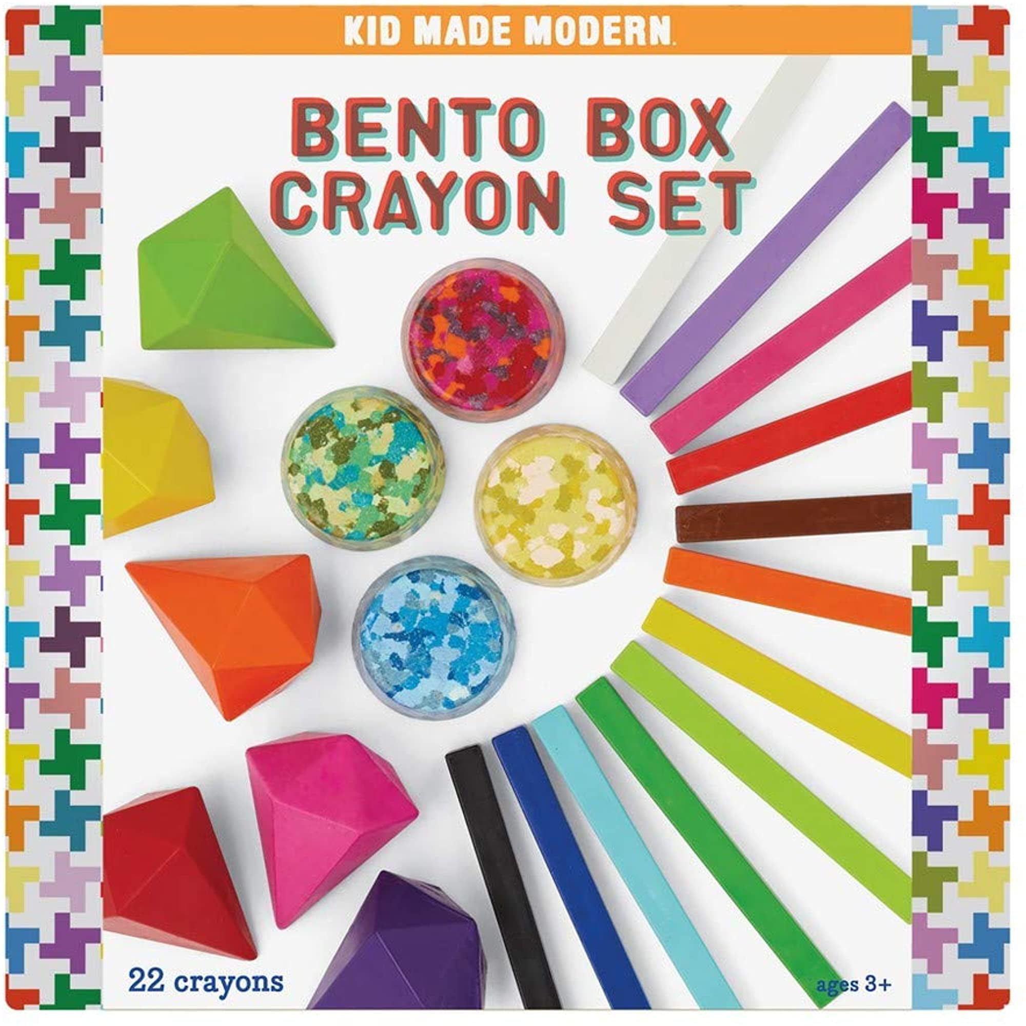 Colorful and Fun Shapes 22 Coloring Crayons Kids Art Supplies Kid Made Modern Bento Box Crayon Set 