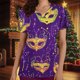 thumbnail image 2 of Tops Cortos para las Mujeres Impreso Bolsillo V-Cuello Enfermera Estilo Blusa, Casual Y Cómodo Manga Corta Superior, 2 of 9