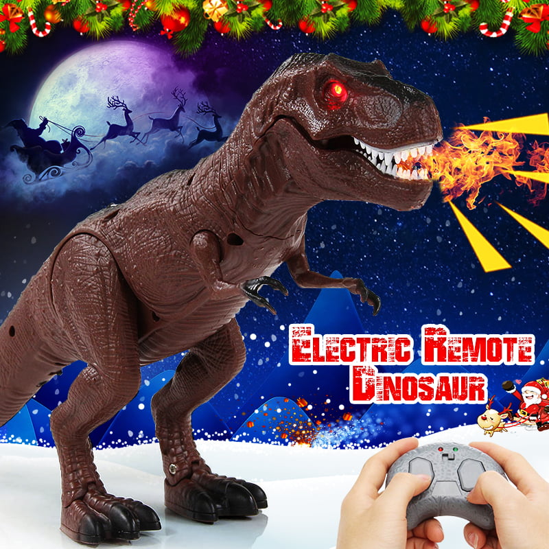 Light Up Remote Walking Dinosaur Kids LED Toy Figure W/ Sound Real Movement 