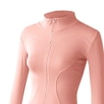 thumbnail image 3 of yuksok Gym Tops Women with Windproof Stand up Collar Casual Full Zip Running Jacket Large Pink, 3 of 9