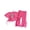 Hot Pink, variant on Hrsba Toddler Girl Outfits Round Neck Short Sleeve Print Top And Elastic Waist Thin Pants Lightweight Homewear 2 Piece Set