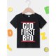 thumbnail image 2 of Camiseta informal y cómoda de verano para niño, de manga corta y cuello redondo - FIRST BRO... Regalo de verano moderno con estampado divertido, 2 of 7