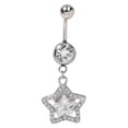thumbnail image 5 of Ziurtnc Belly Button Ring Rhinestone Love Heart Butterflies Five-pointed Star Pendant Sexy Hypoallergenic Stainless Steel Navel Body Piercing Dangle Ring Fashion Jewelry Gift, 5 of 8