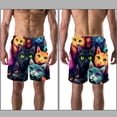 thumbnail image 3 of luoweisi Men's Beach Shorts Quick Dry Swim Trunks with Mesh Lining Cartoon Cat L, 3 of 5