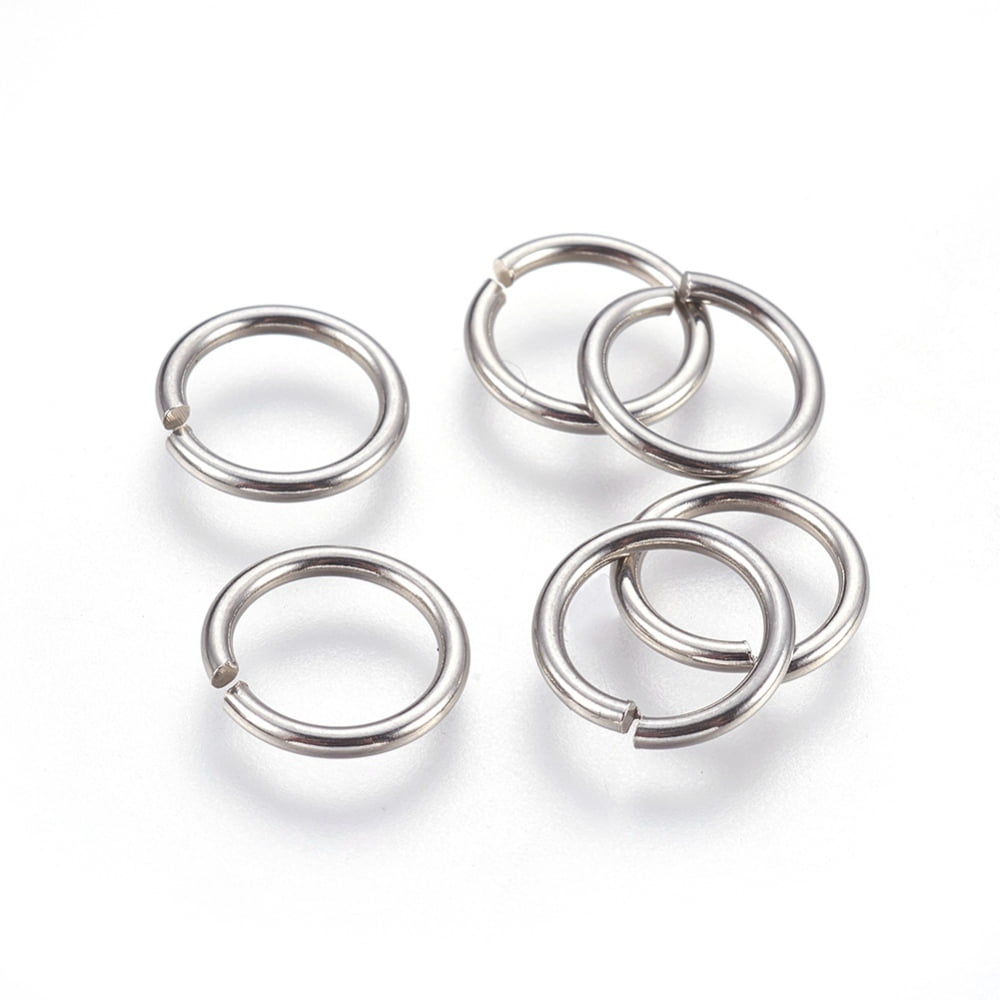 4Bag Tarnish Resistant 304 Stainless Steel Open Jump Rings Stainless Steel Color 15 Gauge 12x1.5mm Inner Diameter: 9mm 600pcs/bag
