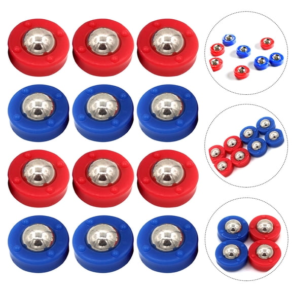 KONTONTY 12-Piece Shuffleboard Pucks and Rollers Set with Assorted Colors and Material