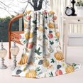 thumbnail image 2 of Fall Pumpkins Leaves Pattern Blanket,Comfortable Soft Lamb Wool Throw Blanket,All Season,Warm Lightweight Blankets for Sofa Bed Couch Living Room Chair,60"x80", 2 of 4
