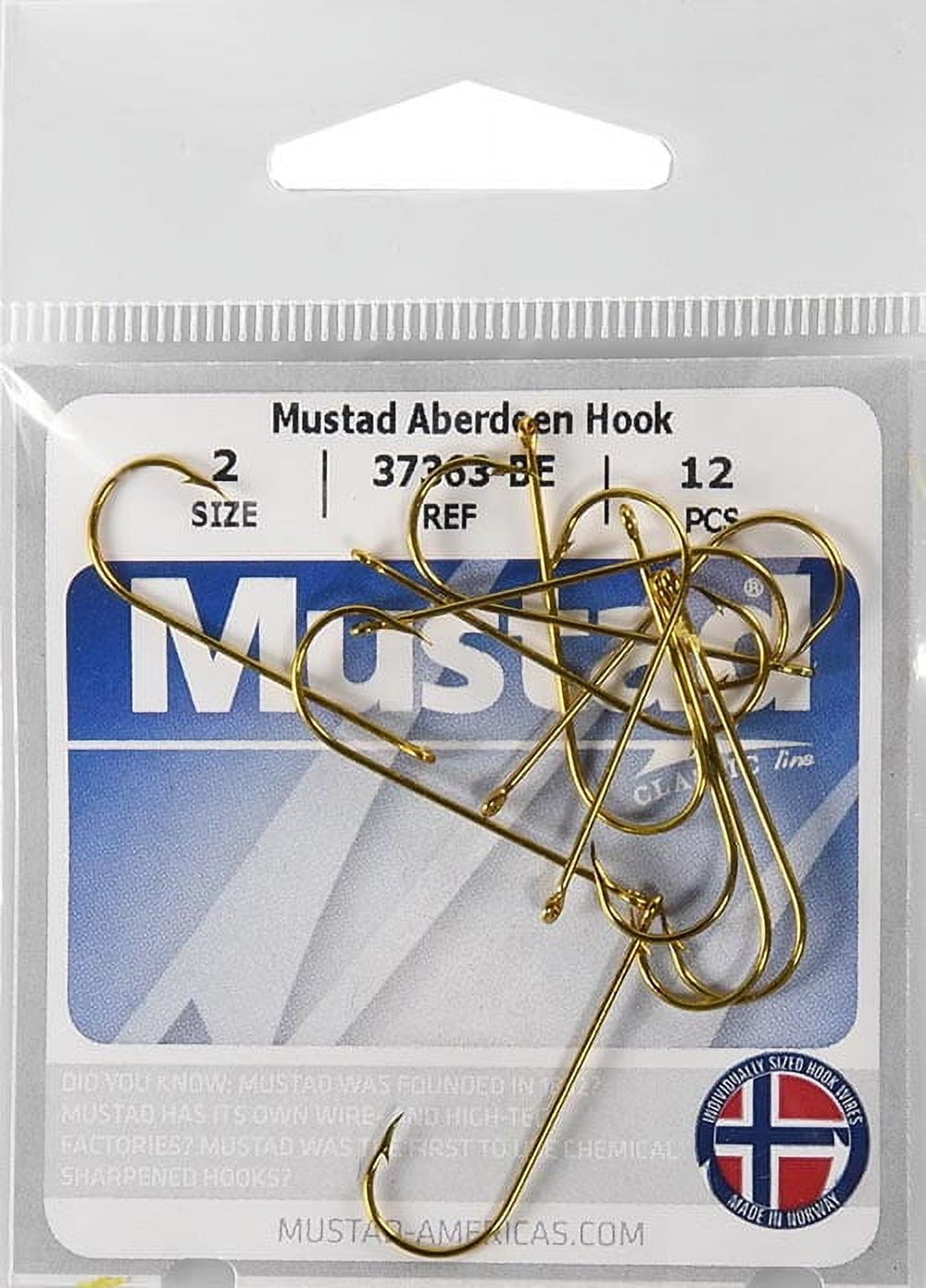Mustad 1x Fine Wire Aberdeen Hook - Size: 1/0 (Blonde) 12pc