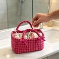 thumbnail image 7 of CSStudio Boho Floral Storage Basket with Handles, Portable Quilted Fabric Organizer Bin for Nursery Bedroom Bathroom Cosmetics Sundries, 7 of 7