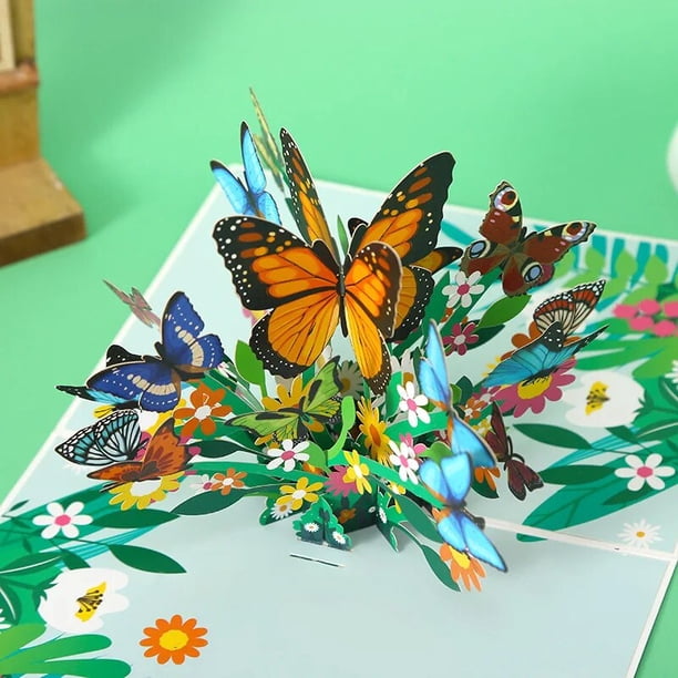 Tarjeta "Just For You" Con Sobre - Diseño Mariposa Y Flores, Tamaño 150x150 Mm, Para Amigas, Cumpleaños O Agradecimiento