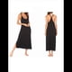 thumbnail image 3 of Camisones Largos de Algodón para Mujer con Tirantes Finos y Cuello en V. Camisones de Noche de Combinación . Negro M, 3 of 6