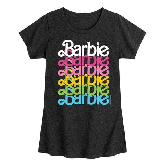 Barbie - Stacked Rainbow Logo - Toddler And Youth Girls Short Sleeve Graphic T-Shirt