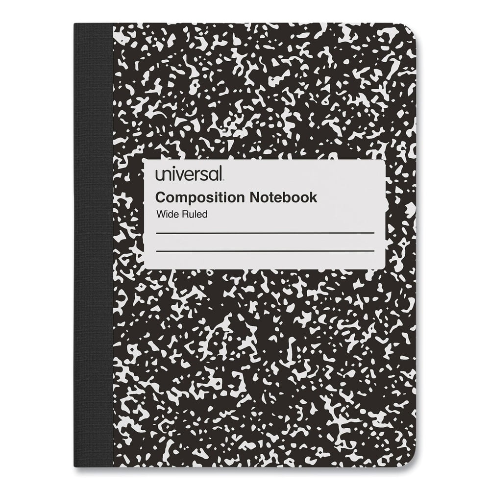 Universal Wide Rule Composition Notebooks, Black Marble, 100 Sheets, 6 Pack