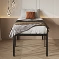 thumbnail image 3 of Bedofmine 24" Twin Bed Frame, No Box Spring, Heavy Duty, Easy Assembly, Rounded Corners with Large Storage, Black, 3 of 9