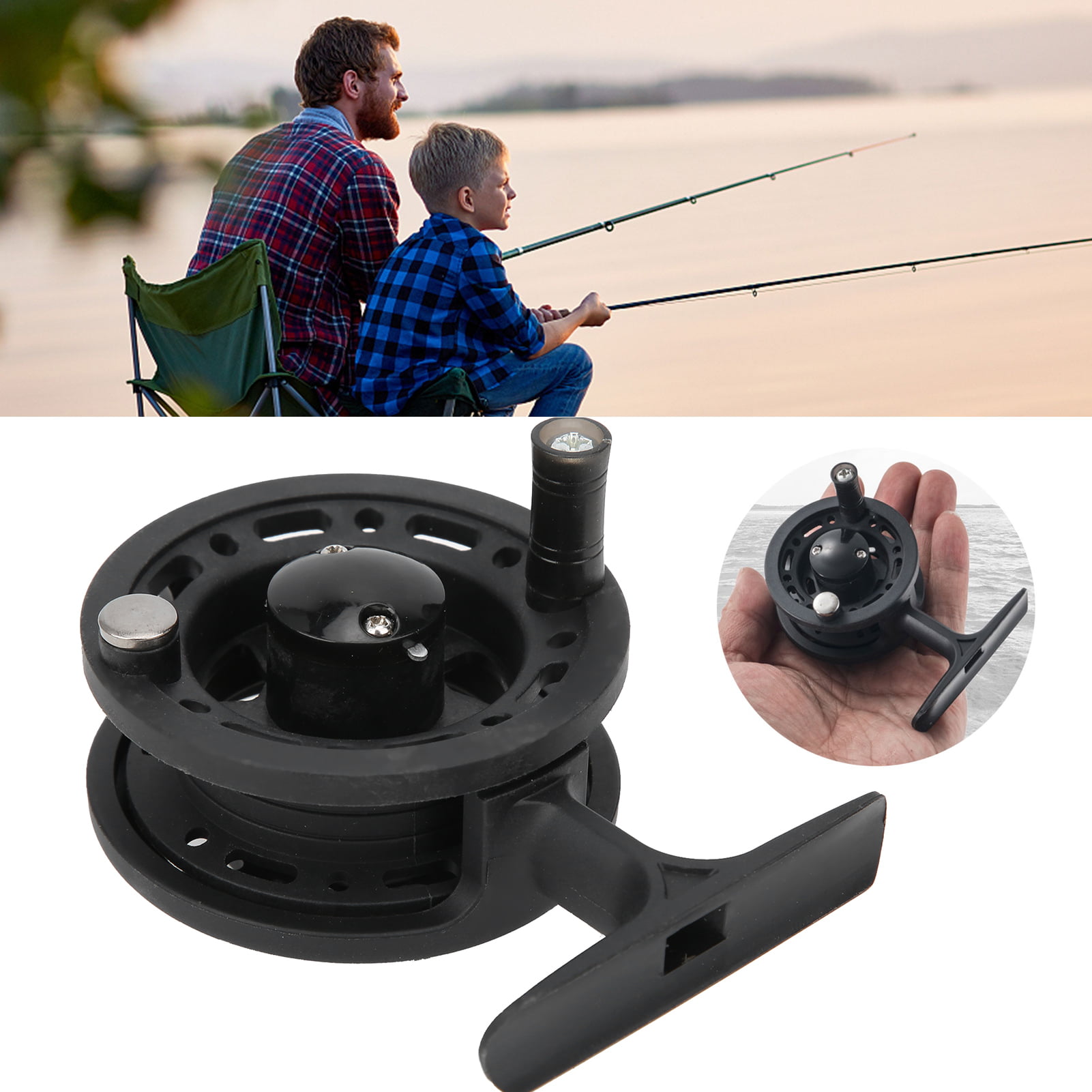 Metal Fish Reel Front Wheel Upgrade Kit for Ice Fly Fishing Switching High-Foot 